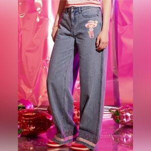 Strawberry Shortcake Wide-Leg‎ Jeans Hot Topic